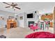 Open-concept living room with modern furnishings, fireplace, and seamless flow to the kitchen at 509 Brawley Rd # 7, Cleveland, NC 27013