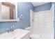 Bathroom features a vanity, toilet, and stand-up shower at 6227 Dogwood Ln, Waxhaw, NC 28173