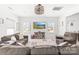 Bright living room with large windows, TV, stylish furnishings, and modern light fixture at 711 Bellmouth Rd, Clover, SC 29710