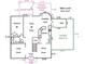 Main level floor plan highlights the layout of the living spaces including a kitchen and dining room at 8612 Tintinhull Ln, Waxhaw, NC 28173