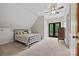Bedroom with ceiling fan, private balcony, and carpet flooring at 930 Hawley Rd, McConnells, SC 29726