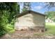 View of the home's siding and foundation with an overgrown lawn at 1016 W 10Th Ave, Gastonia, NC 28052