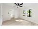 Bright bedroom with ceiling fan, light wood floors and views to the outside through multiple windows at 1155 Cedar Grove Ln, Rock Hill, SC 29732