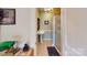 Bathroom has a walk-in shower and pedestal sink at 118 Marshdale Sw Ave, Concord, NC 28025