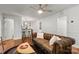 Comfortable living room featuring hardwood floors and neutral wall colors at 12602 Angel Oak Dr, Huntersville, NC 28078