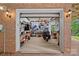 Garage is large and has shelving and a motorcycle inside at 166 Pinnacle Shores Dr, Mooresville, NC 28117
