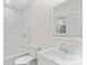 This is a bathroom with a shower, sink, and toilet at 174 Maske Rd, Mount Gilead, NC 27306