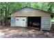 Exterior view of shed with a car, offering ample storage space for vehicles and equipment at 344 Lucas Rd, Star, NC 27356