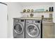 Laundry room with washer and dryer, a utility sink and shelving at 4108 Mellon Rd, Matthews, NC 28104