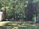 View of the private backyard, backing to a wooded area, and partially enclosed with fencing at 555 Ridge Ave, Mooresville, NC 28115