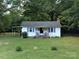 Charming single-story home with blue shutters, a cozy front porch, and a lush, green lawn at 555 Ridge Ave, Mooresville, NC 28115
