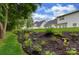 Beautifully landscaped backyard with a variety of plants and greenery at 5748 Timbertop Ln, Charlotte, NC 28215