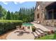 Private backyard retreat with heated pool, lush greenery, and stone patio ideal for outdoor living at 5915 Vidal Ln, Charlotte, NC 28226