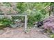 Outdoor space with a pergola, dining area, landscaping, and a pond with a waterfall at 592 Woodcrest Dr, Gastonia, NC 28056