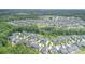 Aerial view of a residential neighborhood showcasing the homes, trees, and community layout at 8829 Keller Ct, Huntersville, NC 28078