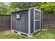 Backyard storage shed with a quilt design element, providing practical outdoor storage at 1207 Lakedell Dr, Charlotte, NC 28215