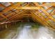 View of the large unfinished attic space with exposed rafters and plank flooring at 1371 Hawks Nest Rd, York, SC 29745