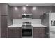 Updated kitchen features sleek cabinetry, stainless steel appliances, and modern hardware at 210 N Church St # 2910, Charlotte, NC 28202