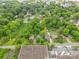 Aerial shot of cute homes in a tranquil, tree-filled neighborhood with a great location and privacy at 2536 Bancroft St, Charlotte, NC 28206