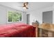 Bedroom featuring natural light, hardwood floors, and view outside at 2536 Bancroft St, Charlotte, NC 28206
