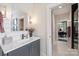 Beautiful bathroom with updated vanity, stylish mirror, and contemporary fixtures at 2829 Holt St, Charlotte, NC 28205
