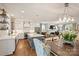 Open concept floor plan features a gourmet kitchen, dining area, and living room with fireplace at 2829 Holt St, Charlotte, NC 28205