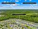 Aerial view of neighborhood, community pool, and surrounding green spaces near Huntersville and Davidson at 3110 Streamside Dr, Davidson, NC 28036