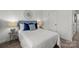 Comfortable bedroom with natural light, featuring a cozy bed with blue pillows and stylish side tables at 3124 Butler Hill Dr, Matthews, NC 28105