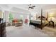 Spacious main bedroom boasting a tray ceiling and comfortable seating area at 3128 Ethereal Ln, Charlotte, NC 28226
