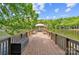 Scenic view of a private dock with a gazebo and bench overlooking the tranquil lake at 335 Whisper Lake Dr, New London, NC 28127