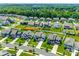 Aerial view of a lovely neighborhood showcasing well-maintained lawns, mature trees, and sidewalks at 4023 Spring Garden St, Fort Mill, SC 29715