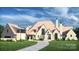 Stunning exterior elevation of a two-story home with a winding driveway and lush green lawn at 5015 Hardison Rd, Charlotte, NC 28226