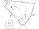 Building plot plan showcasing property lines, the location of the house, well, yard and patio on the lot at 7004 Stella Pl, Stanley, NC 28164