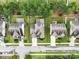 Aerial view of a well-maintained suburban home with a manicured lawn and a spacious driveway amid lush greenery at 1033 Crawford Dr, Lancaster, SC 29720
