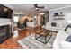 Spacious living room provides access to the kitchen, dining and staircase at 10515 Royal Winchester Dr, Charlotte, NC 28277