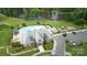 Aerial view of community clubhouse with a pool, playground, and ample parking at 121 Enclave Meadows Ln, Matthews, NC 28104