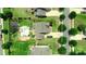 Aerial shot showcasing the home's layout, including a pool, patio, and well-maintained yard at 137 Flora Vista Dr, Mooresville, NC 28117