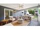 Inviting covered patio with stylish outdoor furniture and a view of the surrounding neighborhood at 1446 Downs Ave, Charlotte, NC 28205