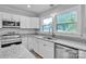 Well-designed kitchen features white cabinets, granite counters, and stainless appliances at 1739 16Th Ne St, Hickory, NC 28601