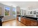Modern kitchen featuring stainless steel appliances, granite countertops, and ample natural light at 229 N Church St # 204, Charlotte, NC 28202