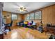 Multi-purpose room with natural wood paneling, wood floors, and lots of natural light at 2401 Hillside Dr, Newton, NC 28658