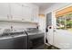 Bright laundry room with modern washer and dryer units and ample cabinet space at 2401 Hoffman St, Gastonia, NC 28054