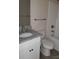 Bathroom features a white vanity with a granite countertop and a shower-tub combo at 528 S Caldwell St, Salisbury, NC 28144