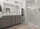 Modern bathroom with double vanity, sleek fixtures, and glass shower enclosure at 616 Station St # 45, Clover, SC 29710