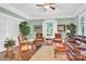 Cozy living room featuring hardwood floors, comfortable seating, and decorative plants at 634 E Center Ave, Mooresville, NC 28115