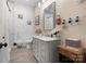 Stylish bathroom featuring modern vanity, elegant mirror, and charming decor at 925 Hamilton Rd, Chester, SC 29706