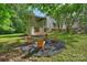 Charming backyard sitting area with chairs, perfect for relaxation and enjoying the peaceful surroundings at 9520 Squirrel Hollow Ln, Charlotte, NC 28270