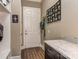 Well-organized mudroom with storage bench, granite countertop, and convenient access to the home's entrance at 114 Reserve Ln, Fort Mill, SC 29707