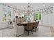 Elegant dining room featuring a chandelier, large windows and wallpaper at 1550 Queens W Rd, Charlotte, NC 28207