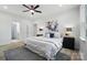 Comfortable bedroom showcasing light, neutral walls, and dark bedside tables at 195 Linda St, Salisbury, NC 28146